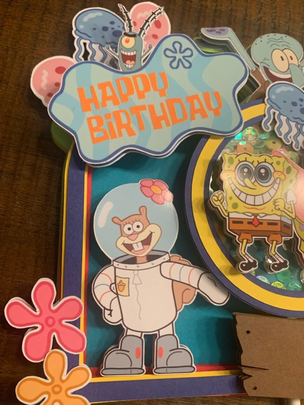 SpongeBob Squarepants Birthday Cake Topper handmade shaker